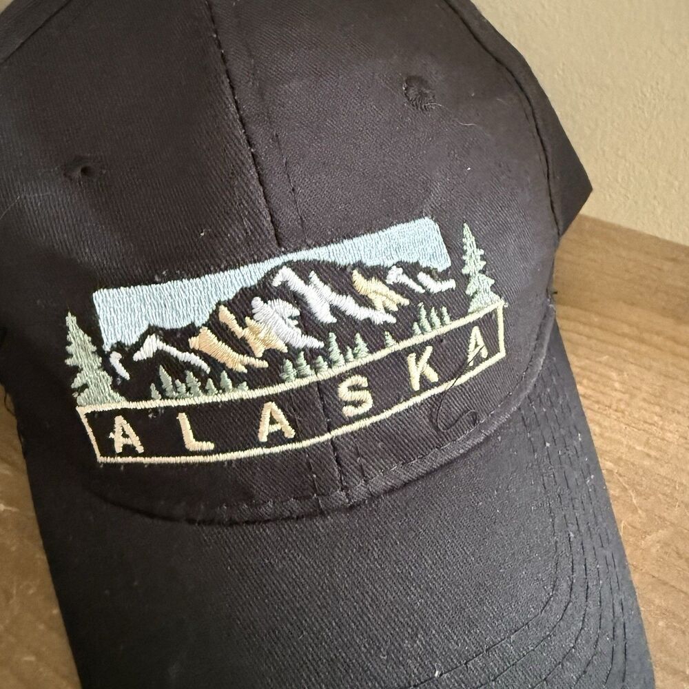 ALASKA Shirt Company Cap Hat Embroidered Snapback Adjustable BLACK